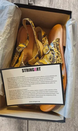 Sandali donna pitone giallo taglia 40