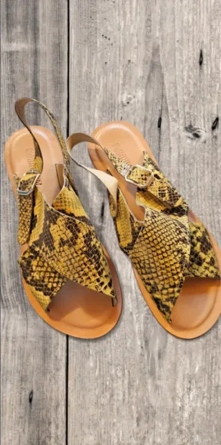 Sandali donna pitone giallo taglia 40