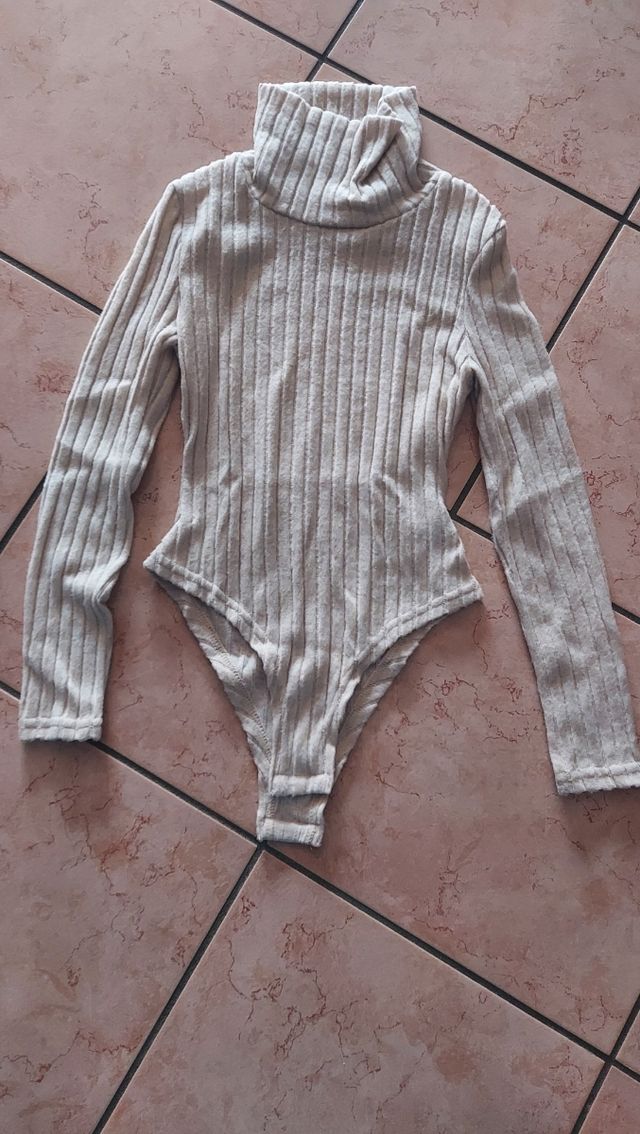 Body collo alto donna beige tg XS