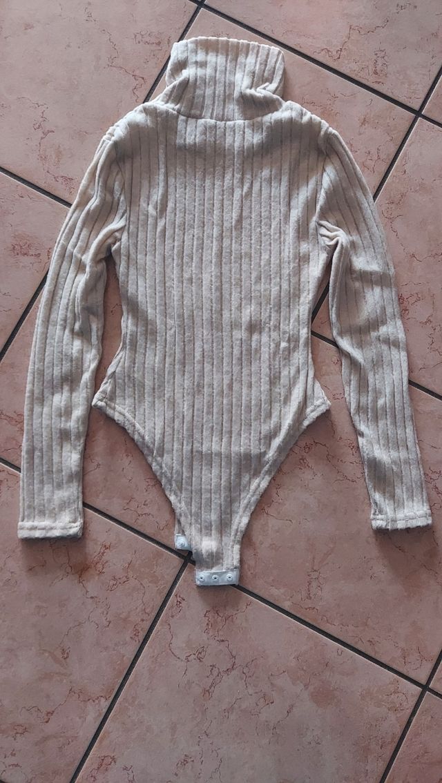 Body collo alto donna beige tg XS