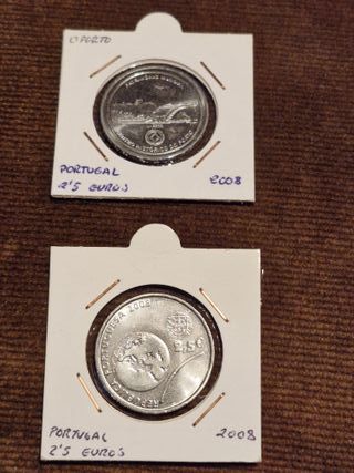 4 Monete 2,5 Euro Portogallo 2008
