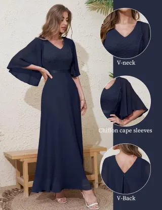 Vestido azul marino elegante talla XXL