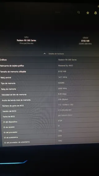 Tarjeta Gráfica Sapphire RX 580 8GB OC