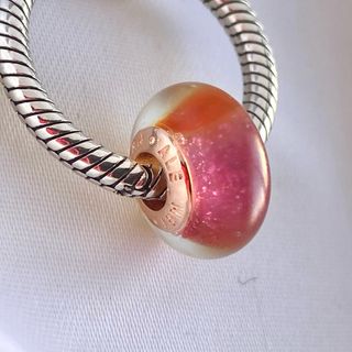 CHARM MURANO ROSE GOLD ROSA