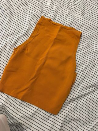 Blusa Zara sin mangas naranja Talla M
