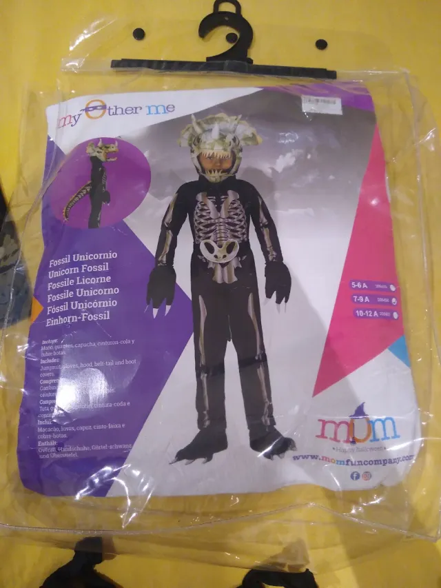 Disfraz esqueleto triceratops niño talla 7-9