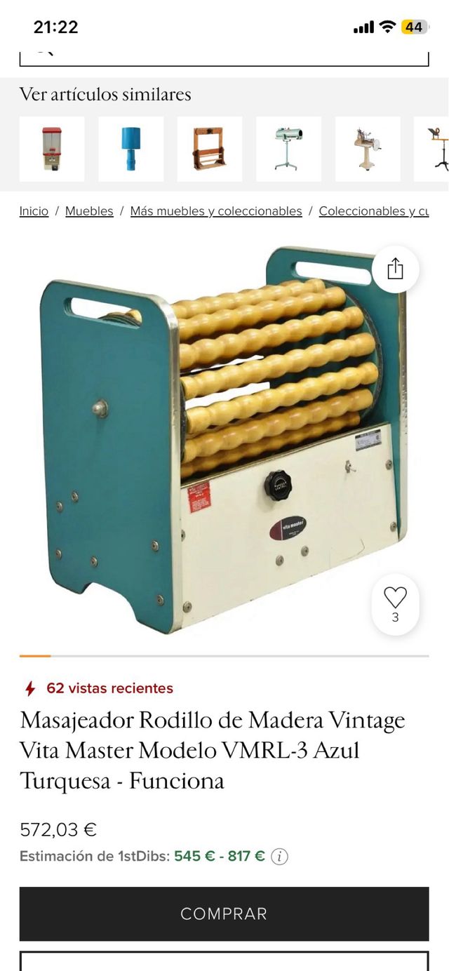 Masajeador Rodillo Madera Vintage VITA