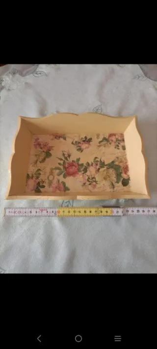 Vassoio shabby chic decorato decoupage
