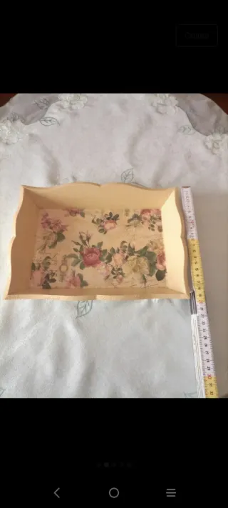 Vassoio shabby chic decorato decoupage