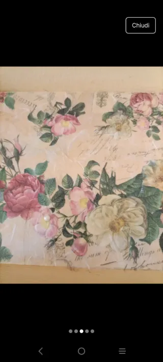 Vassoio shabby chic decorato decoupage