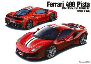 Maqueta Alpha Model Ferrari 488 Pista, escala 1/24