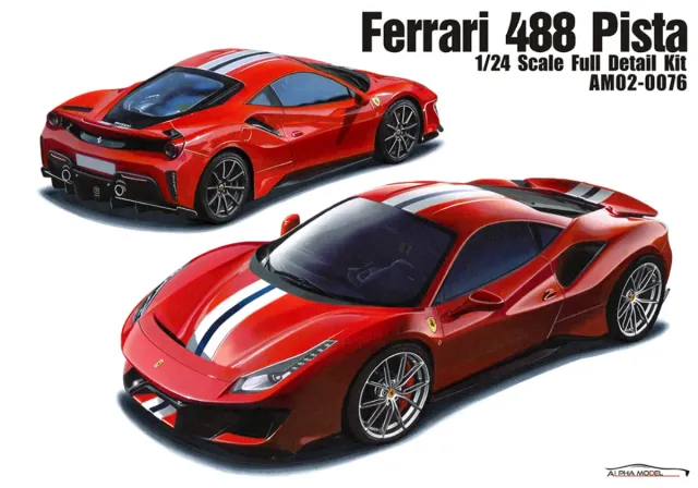 Maqueta Ferrari 488 Pista, escala 1/24. Tamiya