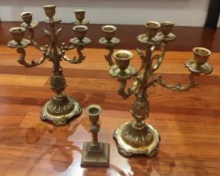 Lote Antigüedades Bronce: Toro, Radio, Reloj...