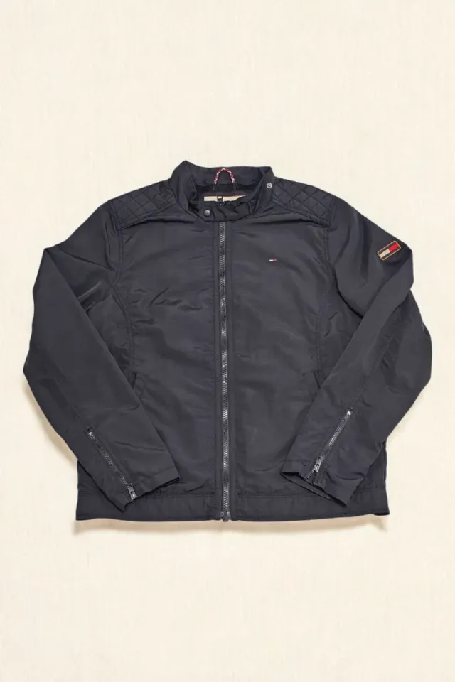 Giacca Tommy Hilfiger Stile Racing/Biker Nera