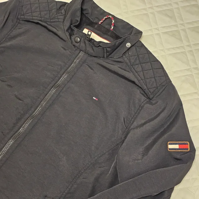 Giacca Tommy Hilfiger Stile Racing/Biker Nera