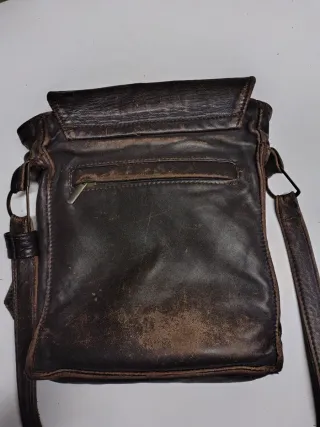 Tracolla uomo pelle vintage marrone