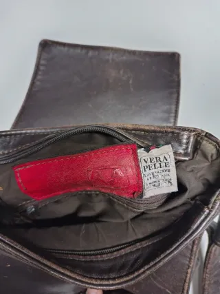 Tracolla uomo pelle vintage marrone