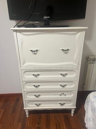 Mueble TV y Librería Blanco y Madera