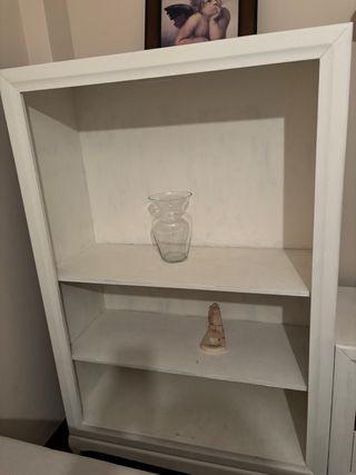 Mueble TV y Librería Blanco y Madera