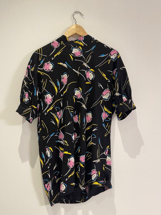 Camiseta Bimba y Lola Estampada Negra Multicolor