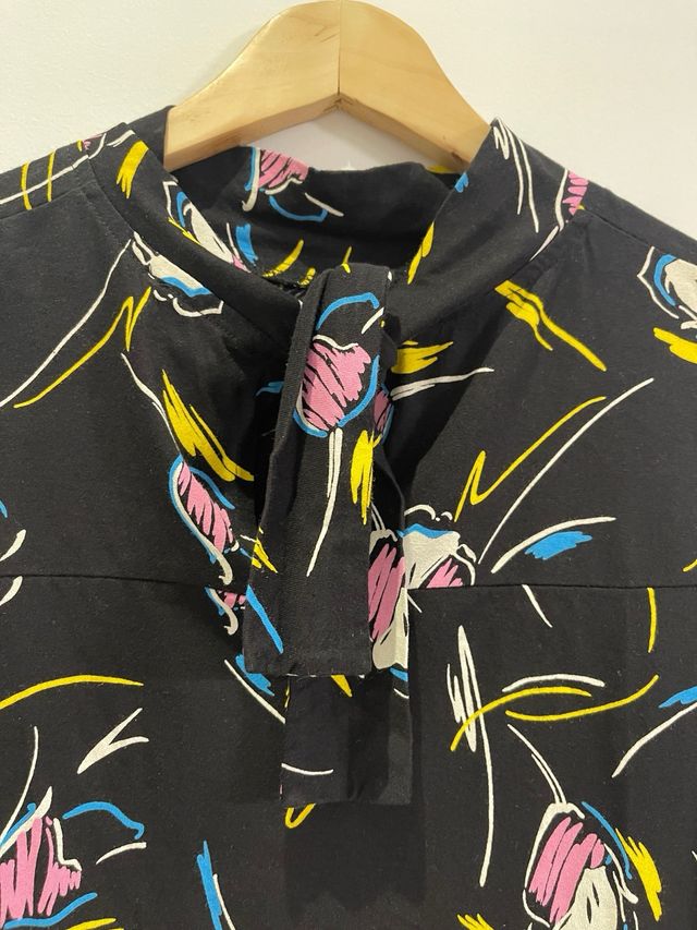 Camiseta Bimba y Lola Estampada Negra Multicolor