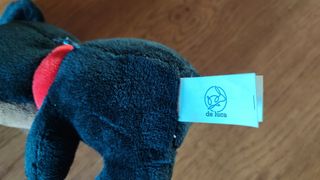 Peluche cane nero con collare rosso