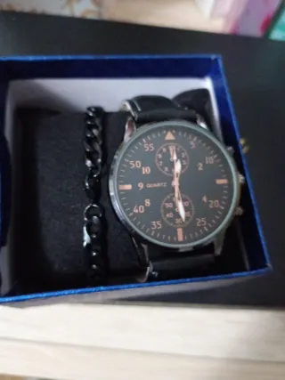 Orologio da polso uomo nero e argento