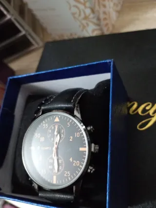 Orologio da polso uomo nero e argento