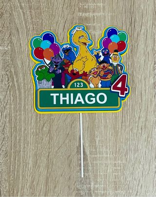 Topper Tarta Barrio Sésamo Thiago 4 Años