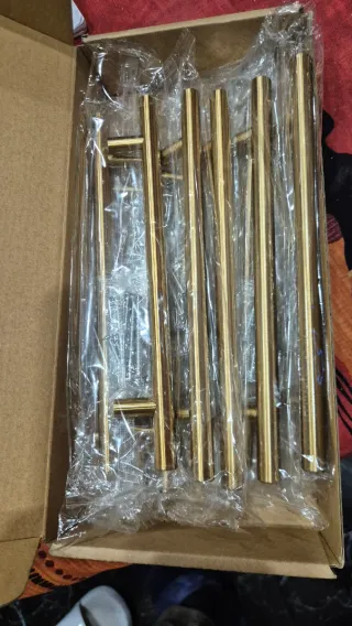 Tiradores dorados para muebles (pack 10)