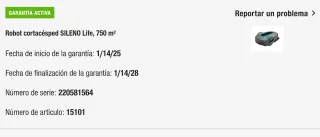 Robot cortacésped Gardena Sileno Life 750m2