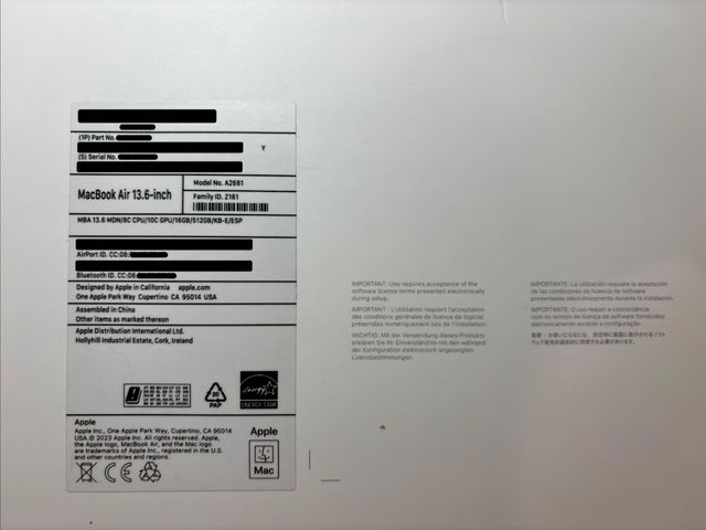 MacBook Air M2 16GB 512GB 10c GPU AppleCare+