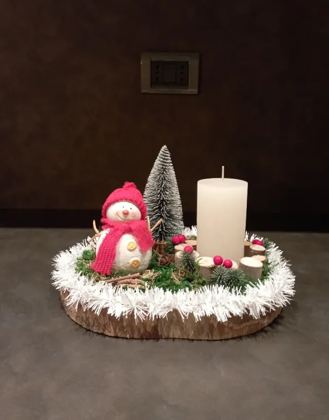 Centrotavola Natalizio Pupazzo Neve