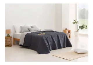 Colcha bouti 80/90x180/260 Microfibra gris