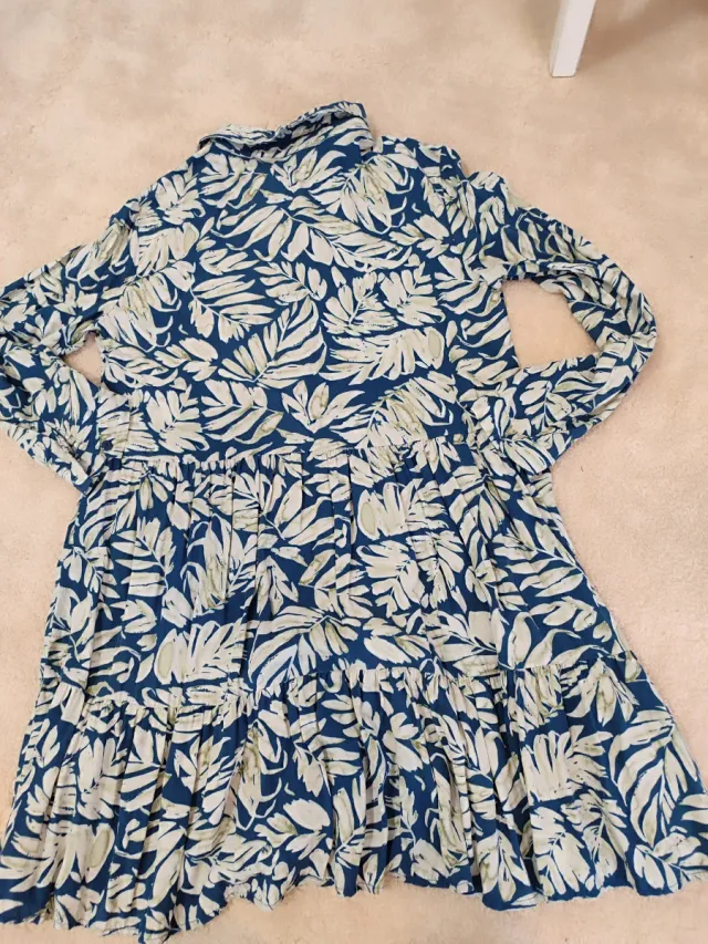 Vestido estampado hojas mujer