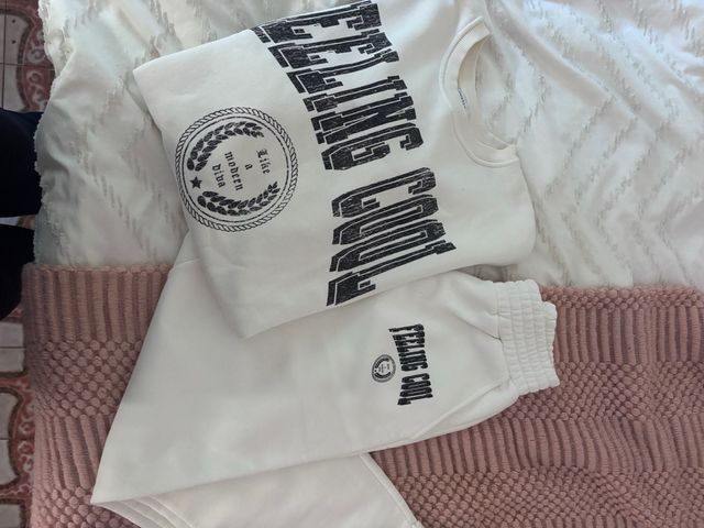 Conjunto Bershka Chándal Blanco