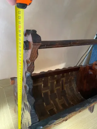 Porta riviste giornali in legno bambù vintage