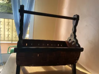 Porta riviste giornali in legno bambù vintage