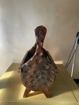 Porta riviste giornali in legno bambù vintage