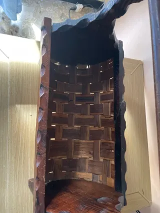 Porta riviste giornali in legno bambù vintage