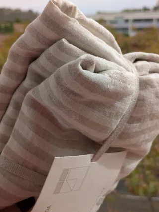 Zara Home 2 Fundas Almohada Rayas Lino