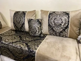 Fundas Salón Marroquí Beige y negro