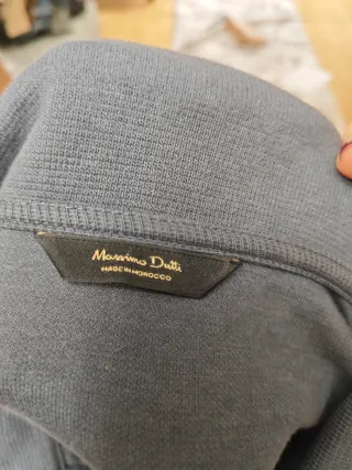Polo Massimo Dutti manga larga gris