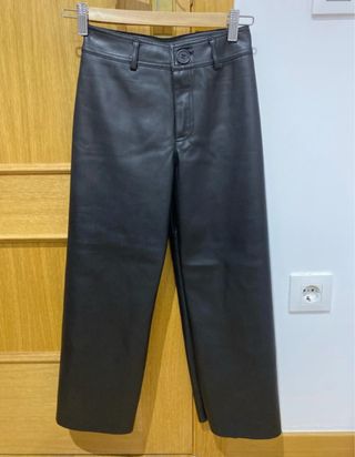 Pantalón Zara niña cuero negro