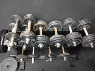 Mancuernas y Soporte/estante rack para Gimnasio