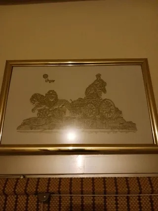 Cuadro bordado de la fuente de cibeles