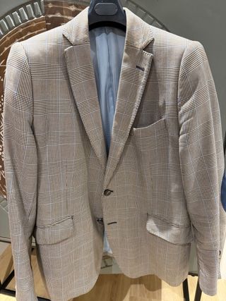 Americana Ganso Beige Cuadros