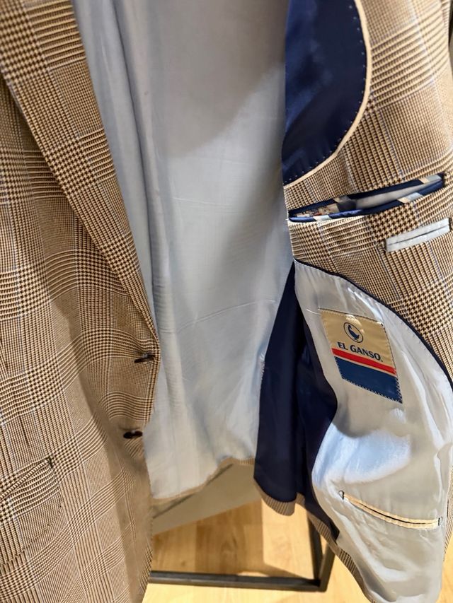 Americana Ganso Beige Cuadros