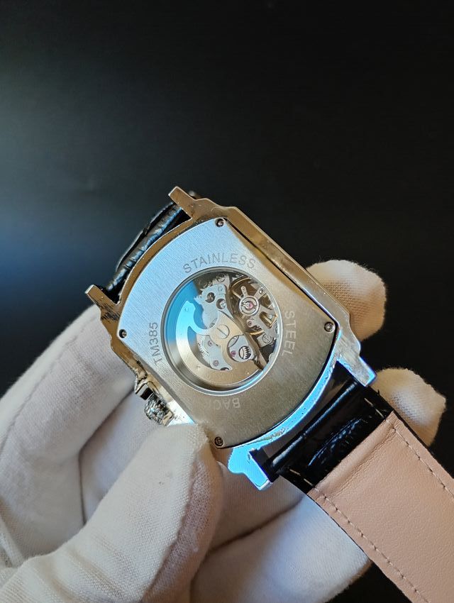 Reloj Automático Esqueleto Negro/Plata