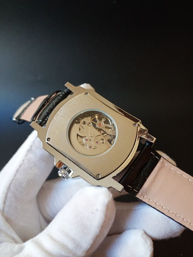 Reloj Automático Esqueleto Negro/Plata